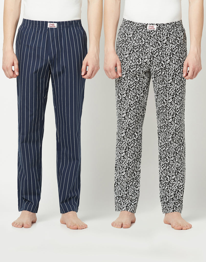 Symbol Stripes Cotton Pyjamas Combo