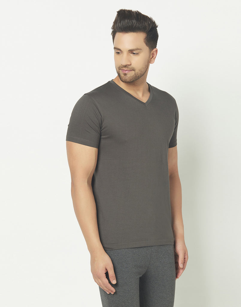 V-Neck Charcoal Grey T-shirt