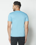 Crew-Neck Aqua Blue T-shirt