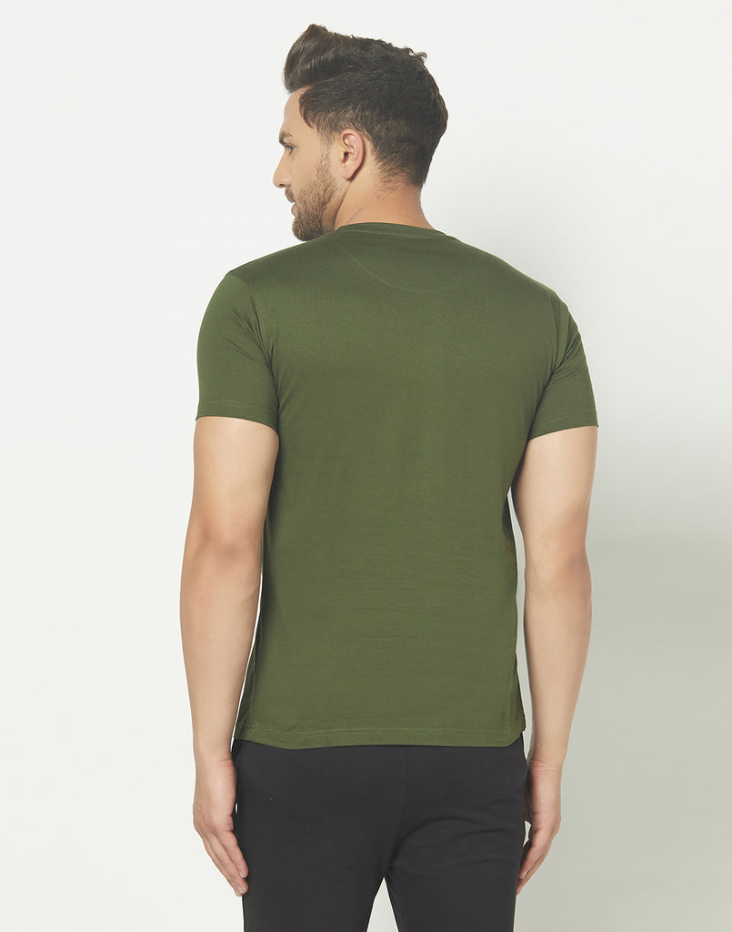 Crew-Neck Olive Green T-shirt