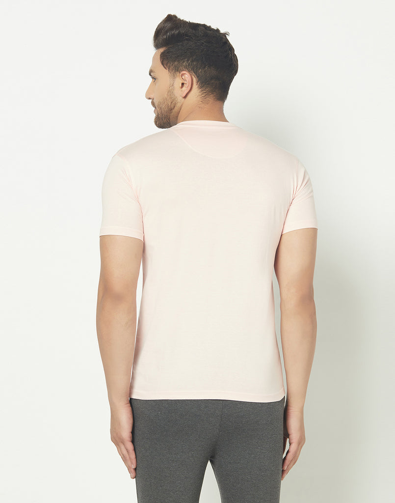 V-Neck Peach T-shirt