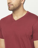 V-Neck Maroon T-shirt